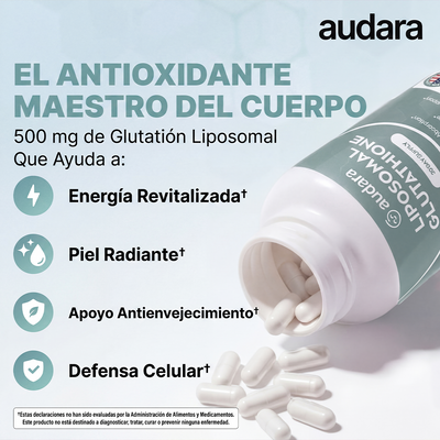 Liposomal glutathione promotes a more even and radiant skin tone from within.