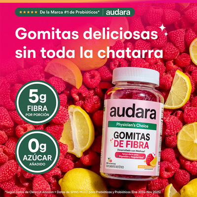 Gomitas de fibra Audara para la salud digestiva y la regularidad