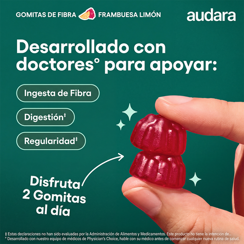 Audara Fiber Gummies para la salud digestiva y la regularidad