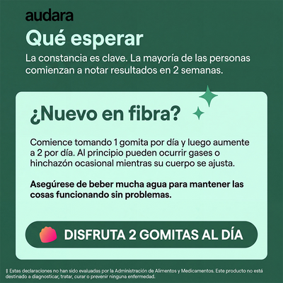 Gomitas de fibra Audara para la salud digestiva y la regularidad