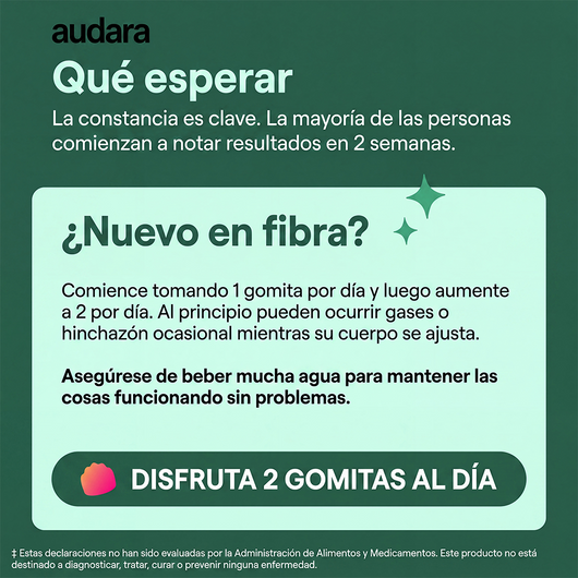 Gomitas de fibra Audara para la salud digestiva y la regularidad