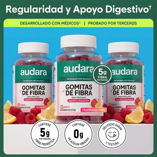 Audara Fiber Gummies para la salud digestiva y la regularidad