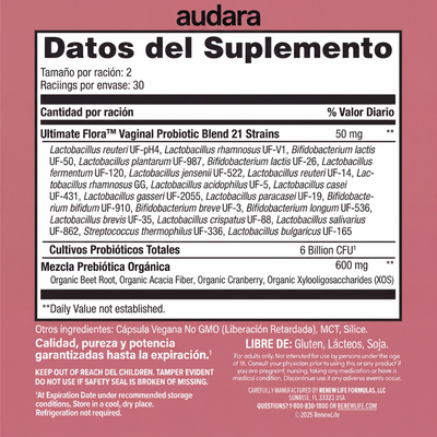 Renew Life Probiótico Vaginal para Mujeres - Ultimate Flora