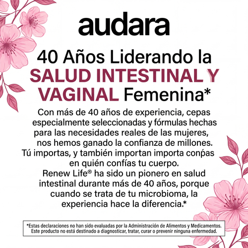 Renew Life Probiótico Vaginal para Mujeres - Ultimate Flora